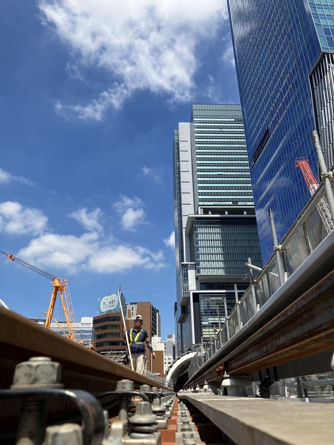 渋谷駅の軌道鉄骨工事